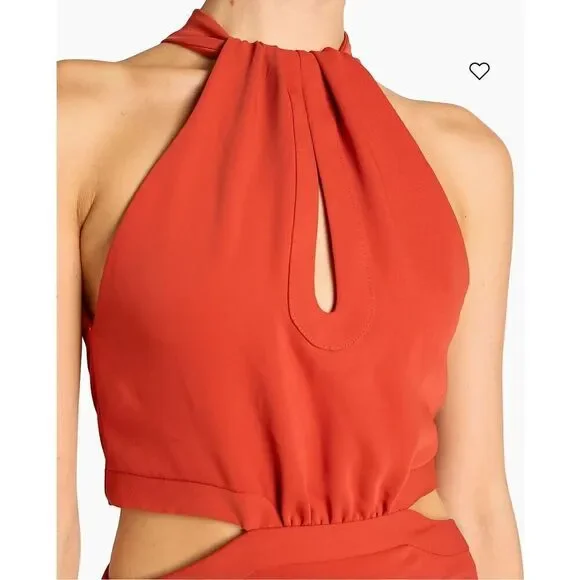 Johanna Ortiz Cut Out & Fringe-Hem Midi-Dress in Ankara Red NWT Size 4 - Picture 7 of 15